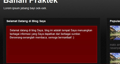 Tip: Membuat Halaman Muka Blog Tersendiri, Tanpa Posting