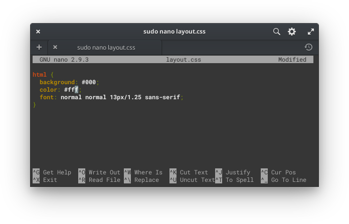 taufik@linux:~/Git/blog$ sudo nano layout.css