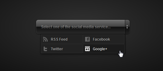 Pure CSS3 Glossy Social Media Drop Down Menu