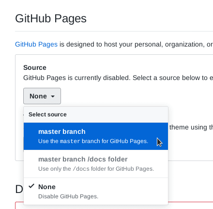 Pengaturan fitur halaman GitHub
