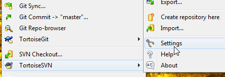 TortoiseSVN Settings