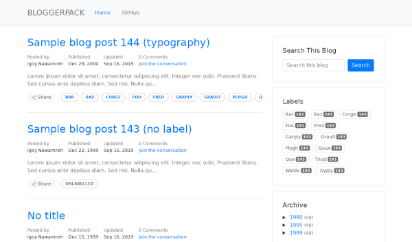 Open-Source Blogger Theme